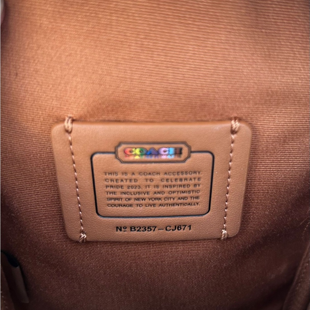 Coach CJ671 LGBTQ Stanton Crossbody Bad with leather logo patches, Pride Edition - Picture 7 of 13